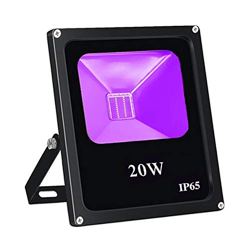 UV Black Light, Escolite 395nm Ultraviolet 20W LED Flood Light Outdoor for Blacklight Run,UV Glow Party