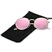 LKEYE Small Unisex Classic Vintage Round Mirror Lens Polarized Sunglasses LK1702 3447 Gold Frame/Pink Lens
