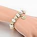 I Love You Heart Pendant Charm Beads Bracelets Gold Plated Snake Chain Glass Crystal for Mother Grandma Daughter by CHOKER