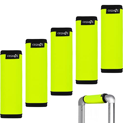Cosmos 5 Pieces Fluorescence Yellow Comfort Neoprene Handle Wraps/Grip/Identifier for Travel Bag Luggage Suitcase Travel Bag Laptop Computer Tote Briefcases โ image 1
