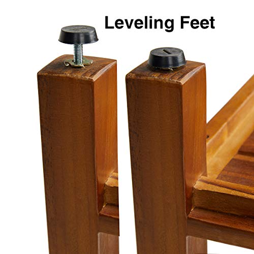 TeakCraft Teak Shower Stool with Shelf Water Resistant, NonSlip Premium Indonesian Teak Wood