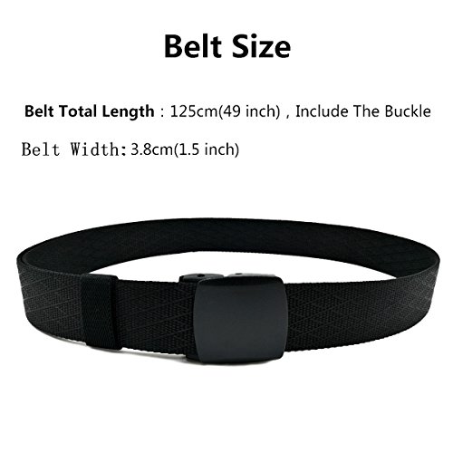 WYuZe Nylon Web Belt Outdoor Casual Mens Military No metal Buckle Webbing belt