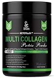 Multi Collagen Peptides Protein Powder - Keto Collagen - KETOYouth GrassFed Type I, II, II, V & X | Paleo, Keto Diet, Low Carb AntiAging, Joint, Bone, Skin, Hair, Nails, Digestion - Unflavored Non GMO