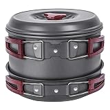 KingCamp Camping Cookware Mess Kit 17 Pcs for 4-6 Person, Backpacking Cooking Set, Outdoor Camp Gear Accessories for Family Hiking Picnic Lightweight Cookware Sets