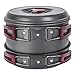 KingCamp 7/9/18Pcs Camping Cookware Mess Kit Camping Cooking Set Non-Stick Hard-Anodized Aluminum Camping Gear Camping Pots and Pans Set with Tableware for Outdoor Backpacking Hiking Picnic Backyard