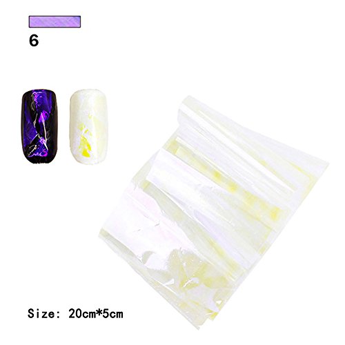 Warm Girl 12PC Explosion Models Symphony Irregular Broken Glass Nail Stickers Nail Aurora Platinum Paper Mirror Glass Paper