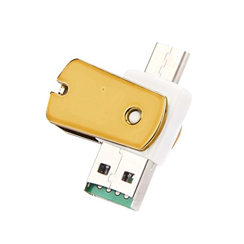 Coohole OTG Type C to USB 3.1 Micro TF Card Reader Adapter for Android Phone (yellow)