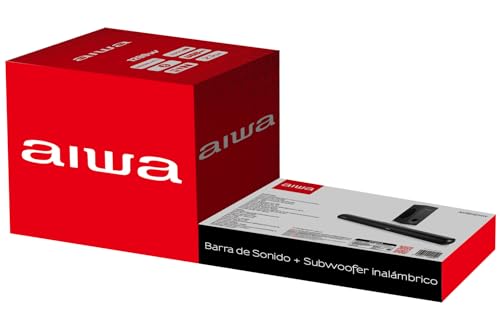 Barra de Soundbar AIWA AWSBH21W-W 2.1 Canales con Subwoofer, 120W RMS de Potencia, Bluetooth, HDMI ARC, Óptica y USB, Sistema de Sonido para Teatro en Casa y Gaming, Color Negro