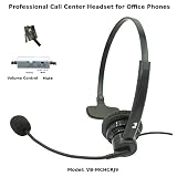 Professional Single Ear Noise Canceling Office/Call Center Headset with RJ9 connector Works with Cisco, Avaya, Polycom, Mitel, Yealink, Grandstream, NEC, Nortel, Shoretel, Allworx, FortiFone and more