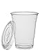 Clear Plastic Cups with Lids | 16 oz, 50 Pack | PET Cold Smoothie Cups | Iced Coffee Cups | Disposable Cups with Lids | To Go Cups