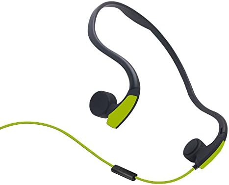 Bone Conduction Headphones Effie Wired Headphones with Microphone Stereo Open-Ear Sport Headphone with Noise Reduction Microphone (Green)