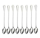 Long-handled ice tea spoon, cocktail stir spoons, stainless steel coffee spoons, ice cream scoop Set of 8