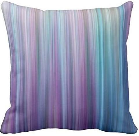 Abstract Purple and Teal Gradient Stripes Pattern pillowcase Pillow shams case Cushion Cover 1616