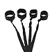 SMspade Leather Bed Restraint Kit for Sex,Utimi BDSM Toys Sets with Hand Cuffs Ankle Cuff Bondage Collection,Blindfold & Plumage Blackthumb 1