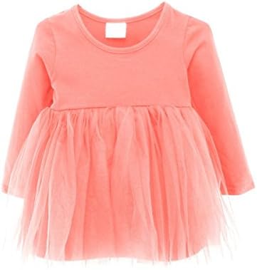 Baby Toddler Girl Dress, Kids Pleated Tulle Princess Tutu Skirts with Tshirt Top