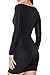 VOGRACE Womens Deep V Neck Ruched Slit Bodycon Bandage Clubwear Party Dress M Black