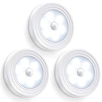 Motion Sensor Light, Closet Light, Wall Light, Stick Anywhere with No Tools, Battery Powered LED Night Lights, Perfect for Staircase, Hallway, Bathroom, Bedroom, Kitchen, Cabinet (Pack of 3)