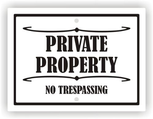 Private Property No Trespassing Aluminum sign 9" x 12"