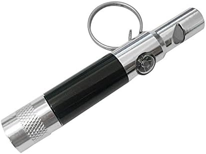 Gaddrt Aluminum 3-in-1 Keychain Flashlight Compass Whistle Camping Survival Hiking Tool (Black)
