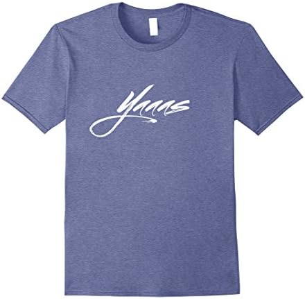 Mens Yaaas t-shirt Large Heather Blue