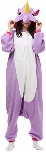 Arrowder New Kigurumi Pajamas Animal Cosplay Unisex Adult Costume Purple Unicorn L
