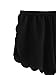 MakeMeChic Women's Casual Elastic Waist Scalloped Summer Beach Lounge Shorts Black M