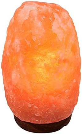 Homipooty Himalayan Glow Hand Carved Natural Crystal Himalayan Salt Lamp With Genuine Neem Wood Base, Power Cord,7-11lbs