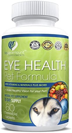 Bio Paramount Eye Health Pet Formula – Aids Healthy Vision for Your Pet – with Vitamin A, Vitamin B1 B2 B3 B6 B7 Vitamin C, D, E &amp; Minerals – 60 Chewable Tablets