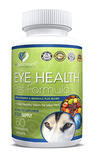 Bio Paramount Eye Health Pet Formula – Aids Healthy Vision for Your Pet – with Vitamin A, Vitamin B1 B2 B3 B6 B7 Vitamin C, D, E &amp; Minerals – 60 Chewable Tablets
