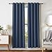 Amazon Basics Room Darkening Blackout Window Curtain with Grommets, 42 x 84 Inches, Navy - Set of 2
