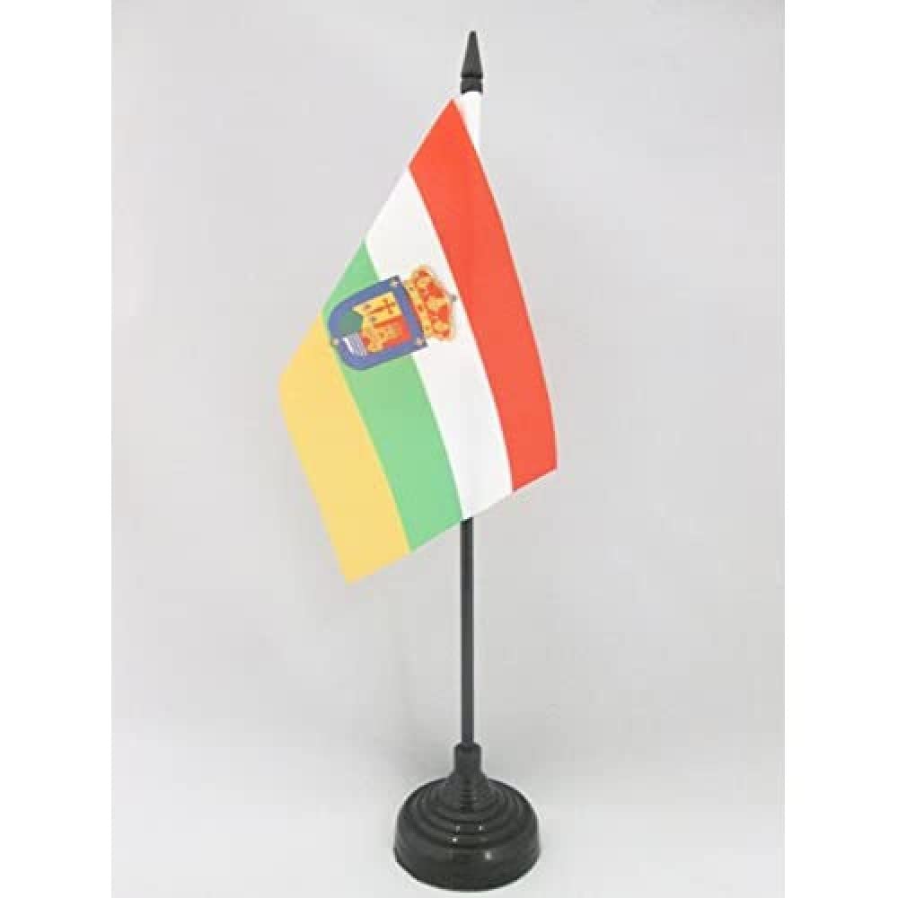 AZ FLAG - La Rioja Table Flag 4'' x 6'' - Spanish region of La Rioja Office Mini Banner 100% Polyester 15 x 10 cm - Mini Desk Flag with 10'' Pole and Black Plastic Base — image 1
