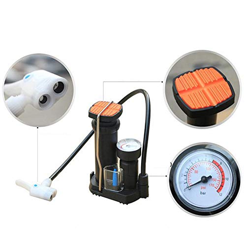 Yuehjnba Bicycle Pump Accurate Inflation Mini Bike Floor Pump Foot