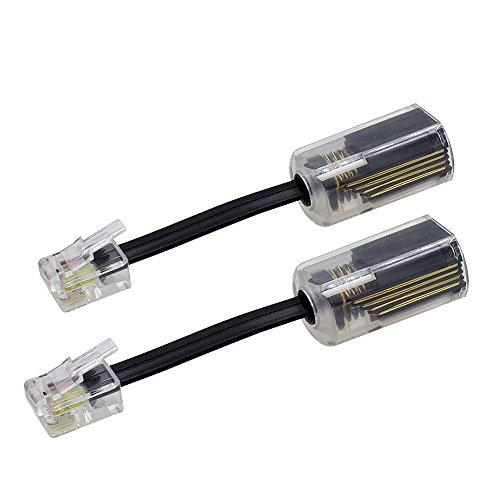 SINCODA 2 Pack 6 Ft Uncoiled Modular Coiled Telephone Phone Handset Curly Cable Cord +2 Pack 360° Telephone Cord Detangler Extended Rotating(6FT/Black) - Thumbnail 3