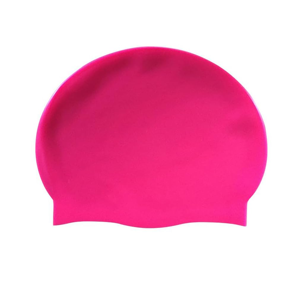 HYCOPROT Kids Swimming Cap 100% Silicone Swimming Hats for Boys And Girls Comfortable And Elastic Waterproof Swim Caps,Elastic Swim Hat For Long Hair And Short Hair (Rose Red) — image 1