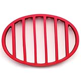 Nonstick Flat Oval Round Roasting Rack Pan for Healthy Turkey with FDA Approved, Red