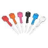 Dsmile 6 Pack Key Knife, Key Chain Knife, Self Defense Knife, Stainless Steel Keychain Shaped Folding Pocket Knife