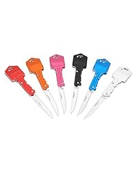 Dsmile   Juego de 6 cuchillos para llaves, llavero, cuchillo autodefensa, cuchillo plegable de acero inoxidable con forma de llavero