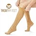 Knee High Compression Socks for Women & Men, 15-20 mmHg - Edema Pain Relief - Nurse, Travel, Pregnancy & Running - Lightweight Graduated Nursing Sock - Compression Stockings for Women, Beige L
