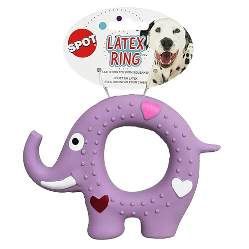 SPOT Latex Ring Dog Toy - Soft & Stuffing-Free with Honking Squeaker, 100% Late…