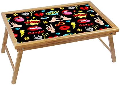 Aart Store Multipurpose Printed Wooden Foldable Laptop Table for Study/Reading/Writing/Eating