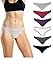 Emprella underwear Women Thong Panties 6 Pack Cotton Seamless w/Spandex, Assorted, Small