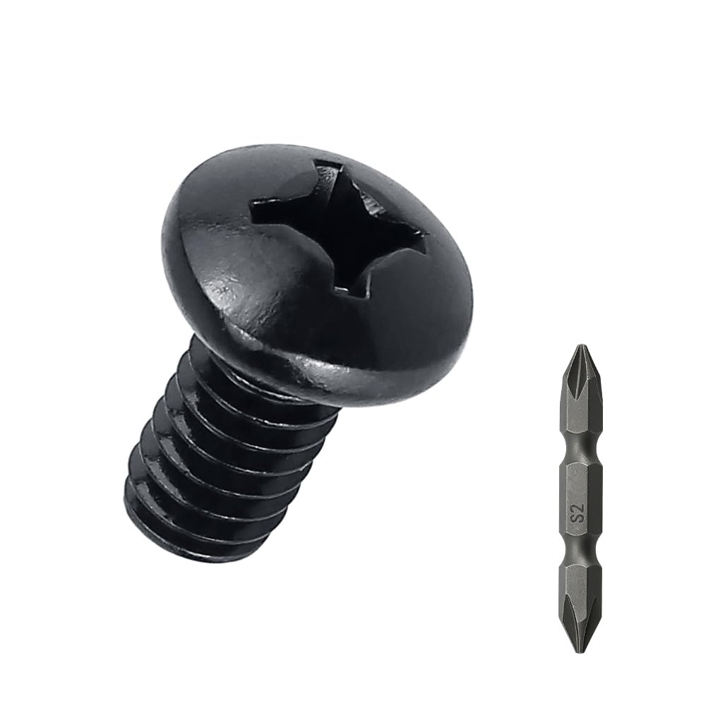 Photo 1 of #8-32 x 3/8" Stainless Pan Head Machine Screws 50 Pcs, 18-8 (304) Stainless Steel Phillips Drive Pan Head, Full Thread, Black Coated, Fayeploo (with Double End Screwdriver Bit)