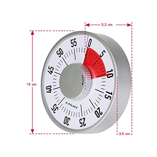 Visual Countdown Timer Mechanical Clock for Kids and Adults Cooking baking Classroom examine Homework Meeting No Loud Ticking and No Need Battery