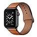 YALOCEA Compatible with iWatch Band 42mm 44mm, Genuine Leather Band Replacement Strap Compatible with Apple Watch Series 4 Series 3 Series 2 Series 1 42mm 44mm, Brown