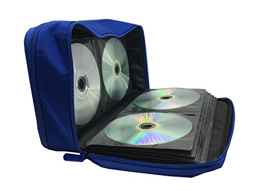 Wismart 96 Capacity Discs CD DVD Blu-Ray Portable Wallet Storage Organizer Holder Case Bag Album Box (96-Capacity, Blue) - Thumbnail 3