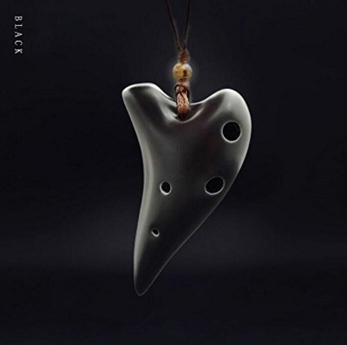 Easyflower Wonderful Musical Instruments Toy Mini Super Treble F Ssmall Ocarina Smoked 6-Hole Necklace Pendant(Black) - Thumbnail 5
