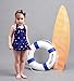 Jastore Baby Girls Swimwear One Piece Swimsuits Beach Wear with Headband (2-3T, Blue)