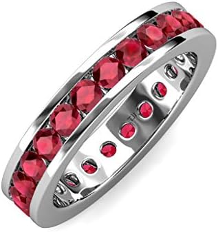 Rubyチャンネルセットエタニティリング2 00 Ct To 2 42 Twで14 Kホワイトゴールド Rubyチャンネルセットエタニティリング2 00 Ct To 2 42 Twで14 Kホワイトゴールド
