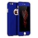 iPhone 6 Plus Case, YamaziHD Full Body Coverage Protection Ultra Slim iPhone 6 Plus Case with Tempered Glasses Screen Protector for Apple iPhone 6 6S Plus - Blue 5.5''