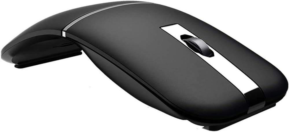WFB Bluetooth 2.4G Wireless Mouse,Rotating Wireless Computer Mouse with USB Receiver Rechargeable Portable Curved Mouse Slim and Silent for Home,Office,Travel(Black)